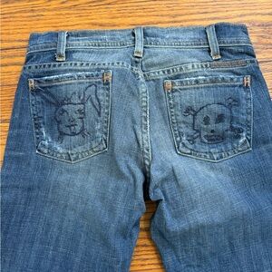 7 For All Mankind Blue Jeans with Graphic Pockets